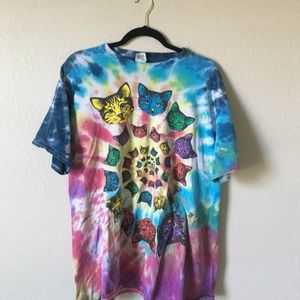 tie die cat shirt
